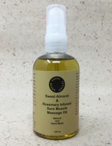Sweet Almond & Rosemary Infused Sore Muscle Massage Oil